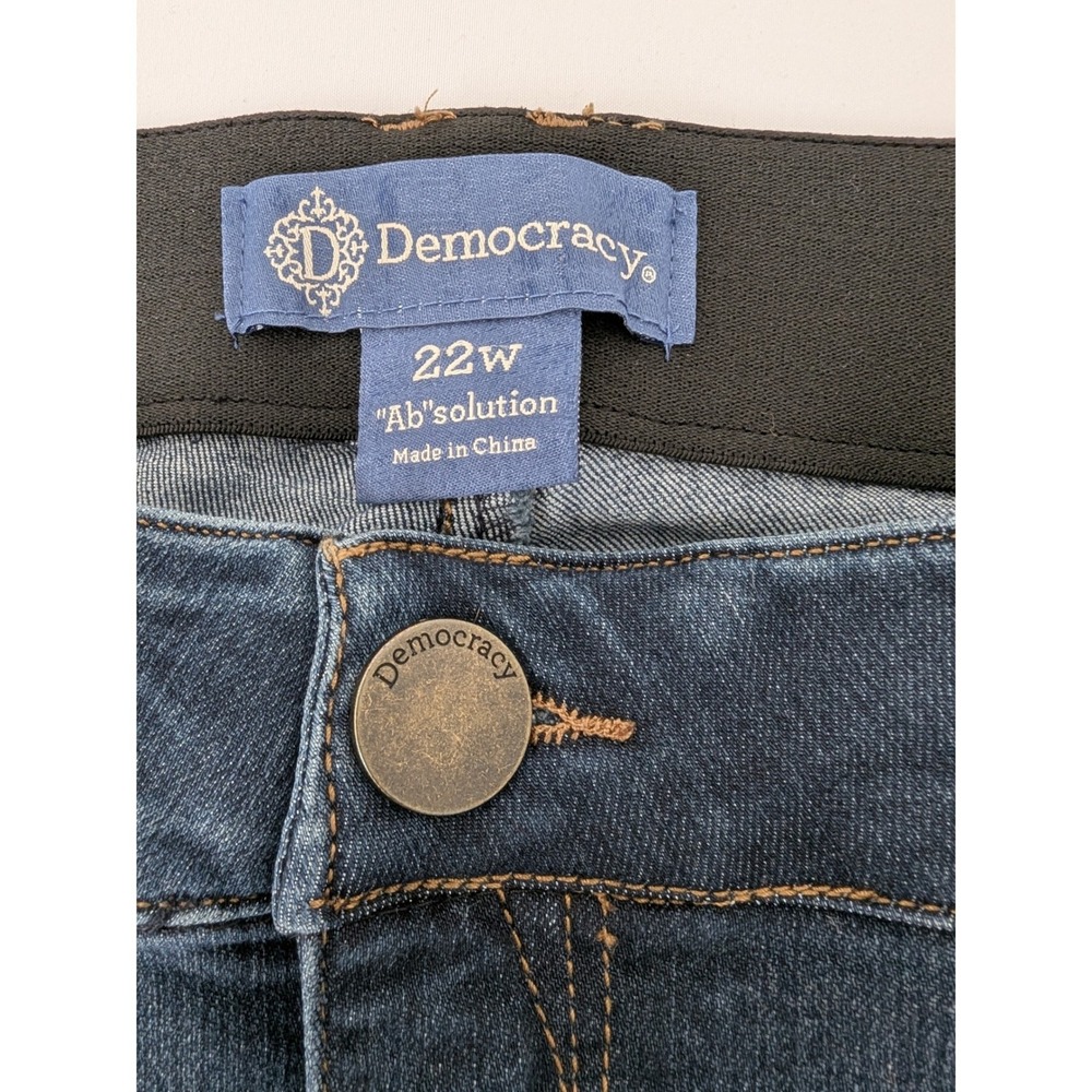 Democracy Plus Size 22w Ab'solution Dark Wash Str… - image 3